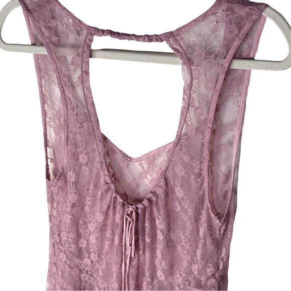 Intimately Free FP Lace Open Back Slip Dress Mauve Pink Sleeveless Size XS NWOT - Picture 5 of 9